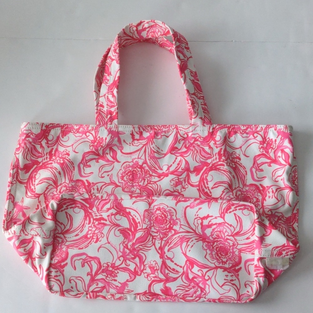Floral Pink and White Tote Bag